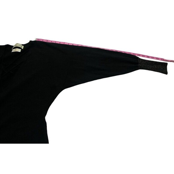 Vtg SCOTCH HOUSE Women Pullover Cashmere Sweater Long Sleeve Sz M Black 79-20 - Picture 8 of 16